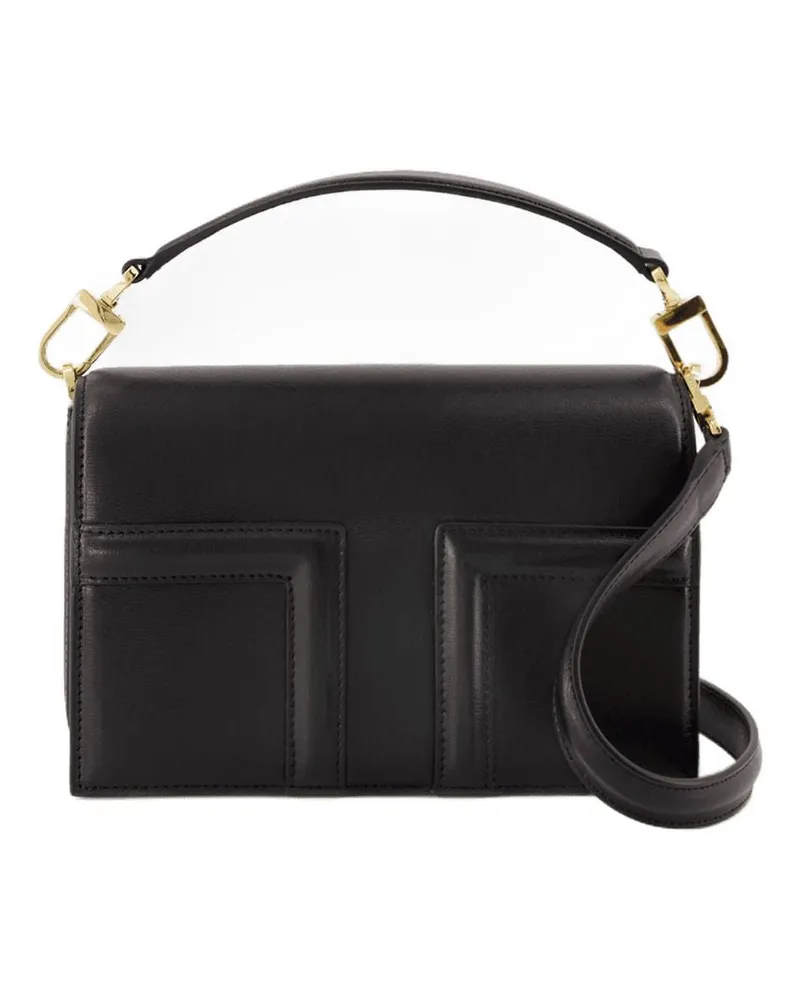 Totême Women's Mini-T Flap Shoulder Bag Black Cowhide Black
