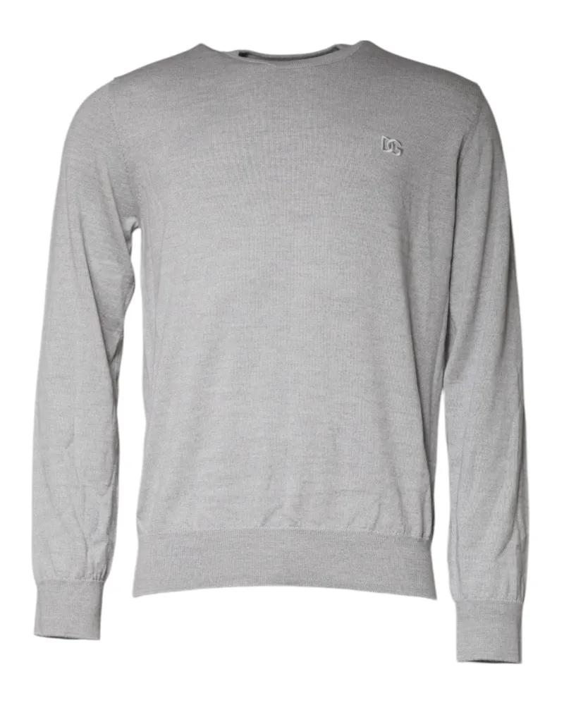 Dolce & Gabbana Virgin Wool Crew Neck Sweater — Gray Gray