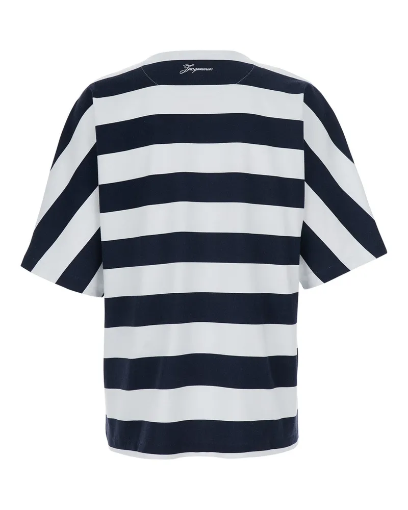 Jacquemus Striped Cotton T-Shirt — Navy Navy
