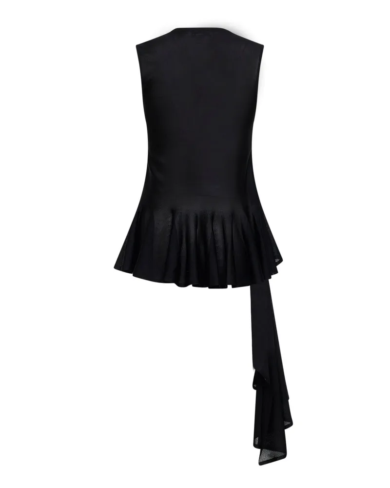 Alaïa Women's Top Asymmetric Godet Black Viscose Tops Black