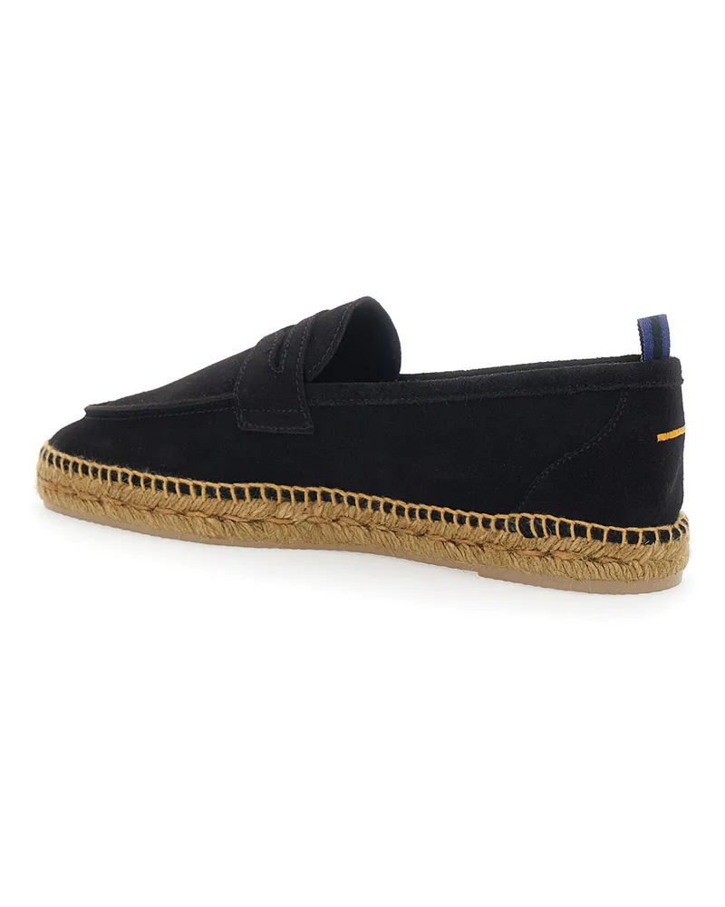 Castañer Men's Espadrilles Nacho Suede Black Calfskin Shoe Black