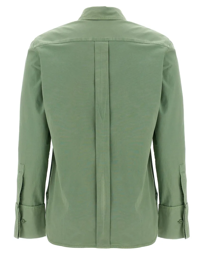 Max Mara Women's Bicolor Cotton Blouse Green