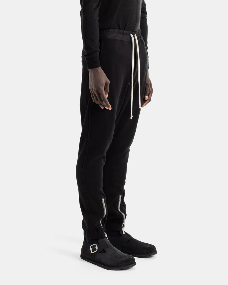 Rick Owens Men's Tecuatl Tapered Nep Terry Jersey Jogging Trousers Black Black