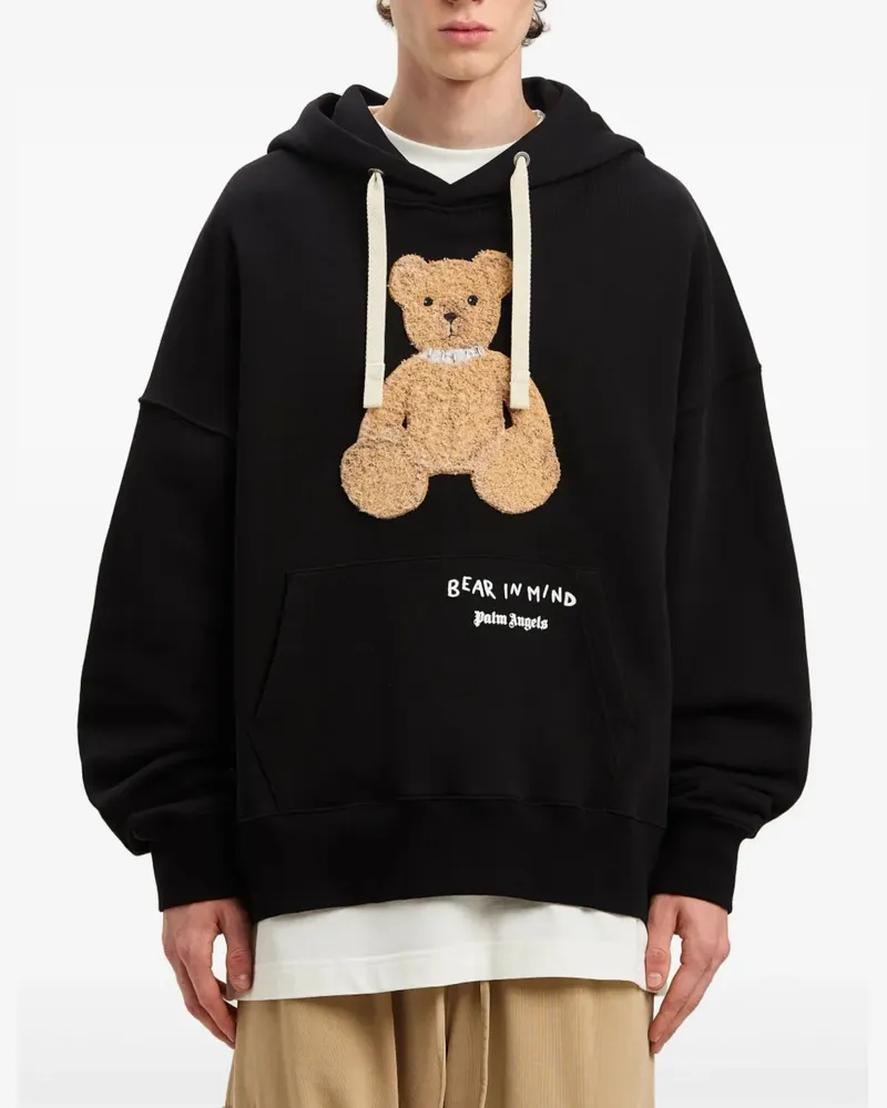 Palm Angels Men's Bear Mind Logo Hoodie Black Clothing > Knitwear Black