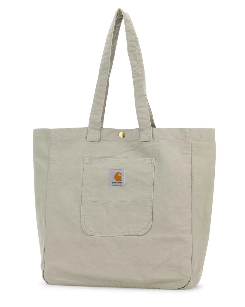 Carhartt WIP Men's Grey Denim Bayfield Tote Fleurdeselstonecanvas Borse A Mano Beige