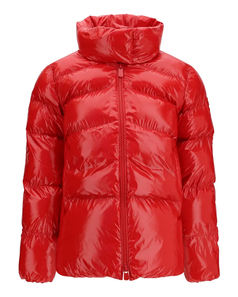 Pinko Quilted Glossy Down Jacket — Red Red