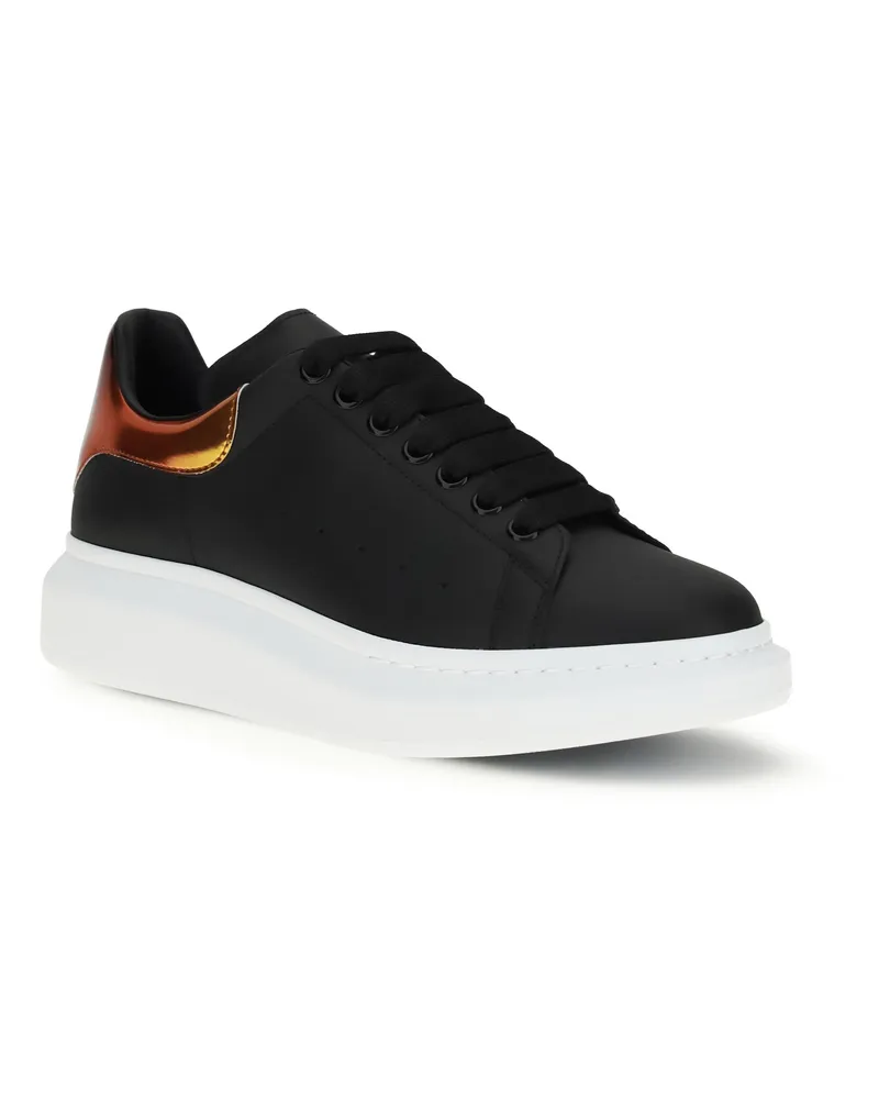 Alexander McQueen Men's Leather Sneakers Black-Orange Black/orange Black