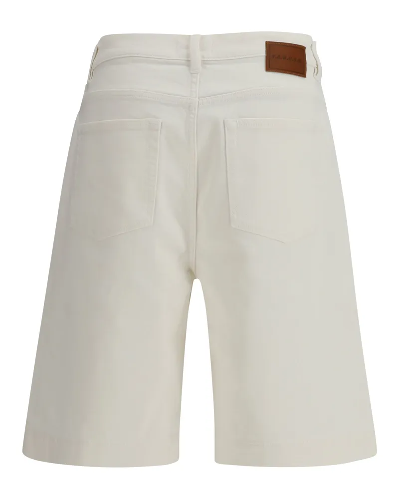 P.A.R.O.S.H. Women's Denim Bermuda Shorts Panna Cotton; Elastane Beige