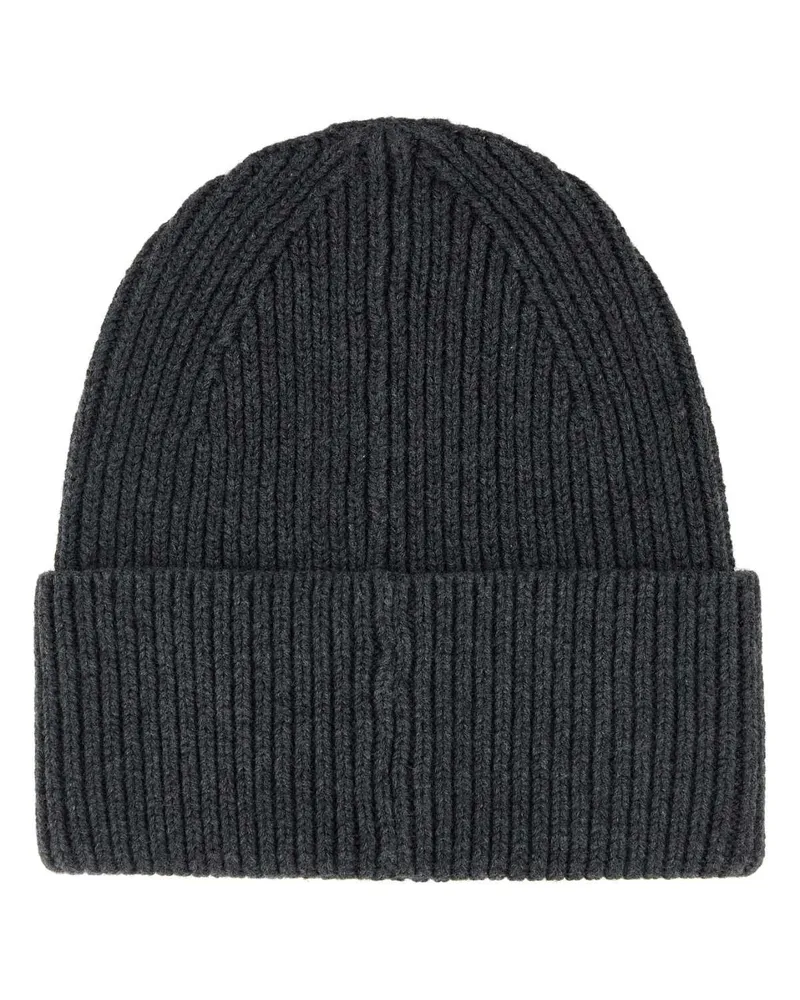 Isabel Marant Women's Charcoal Stretch Cotton Blend Mayers Beanie Hat Anthracite Cuffie Gray