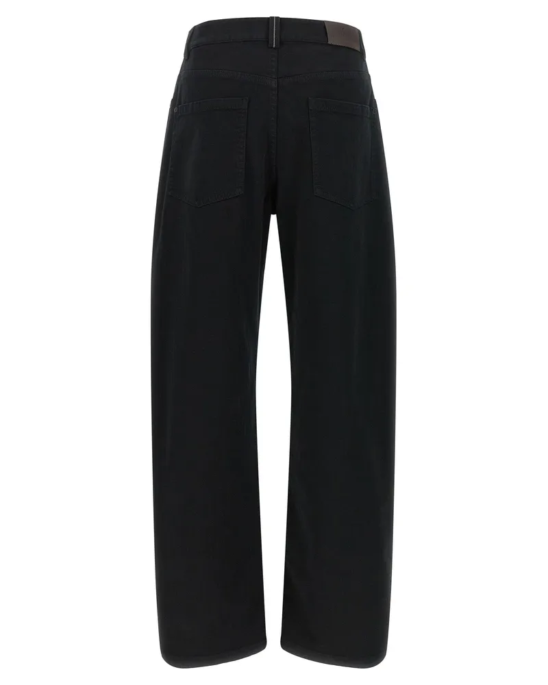 Brunello Cucinelli High-Waist Wide-Leg Jeans — Black Black