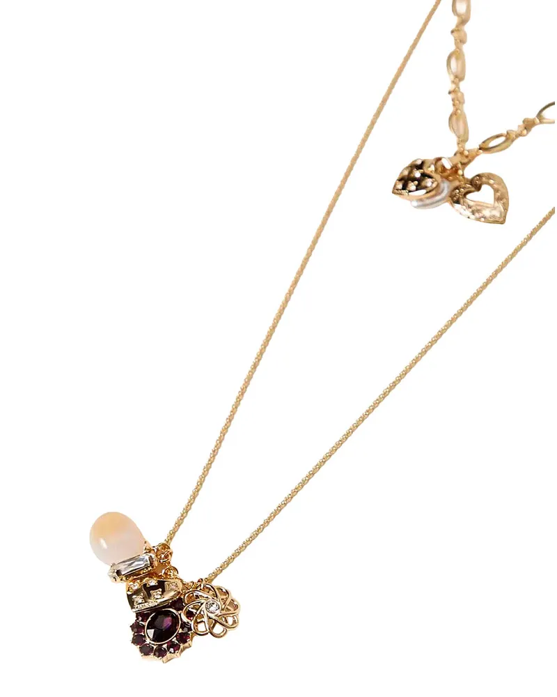 Twin-Set Women's Necklace With Metallic Chain Brass Necklaces Gold
