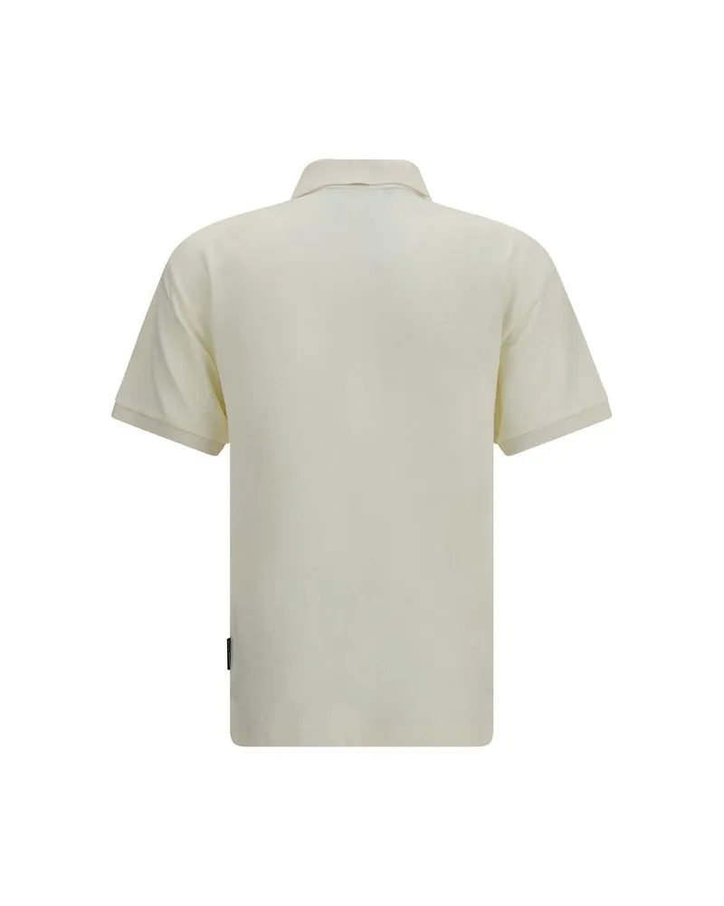 Palm Angels Logo-Embroidered Cotton Polo Shirt — Beige Beige