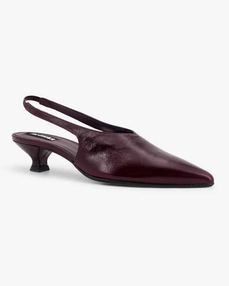 Alohas Women's Pumps Eros Red Leather High Heel Shoes Burgundy