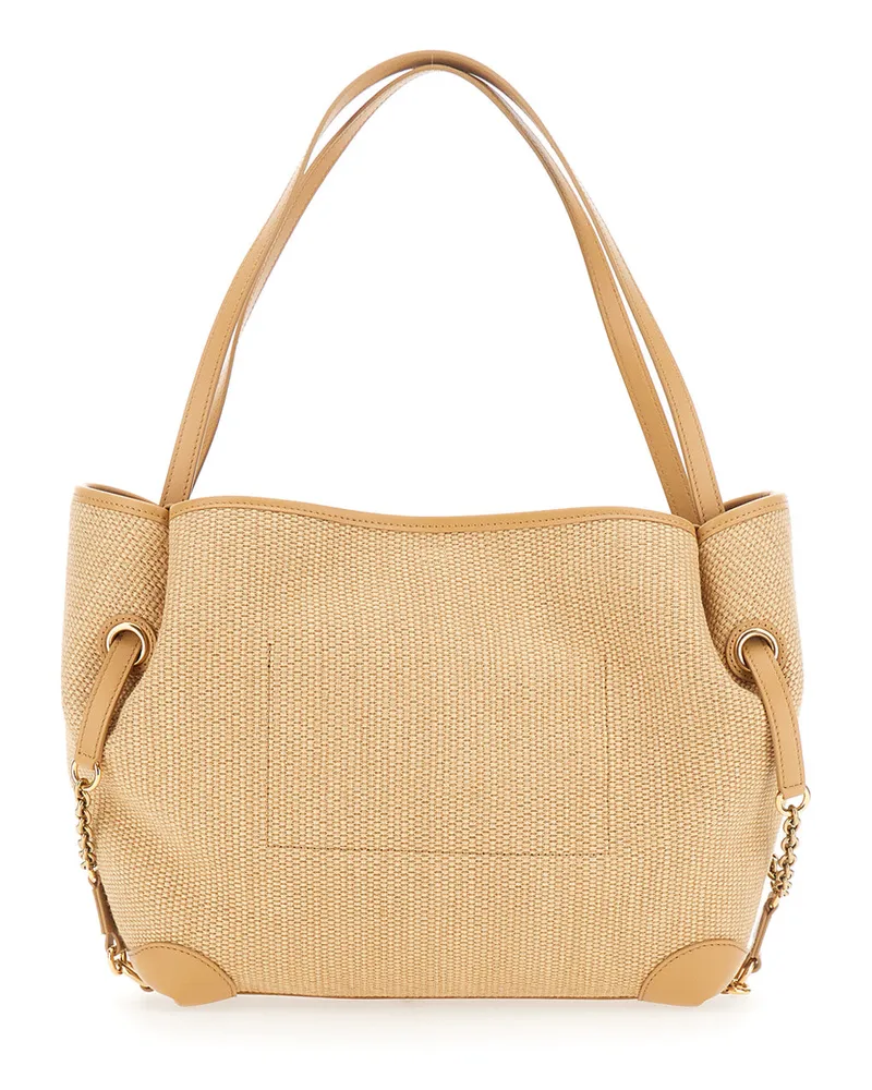 Chloé Women's Tote Bag Clover Beige Fabric (raffia Effect Beige