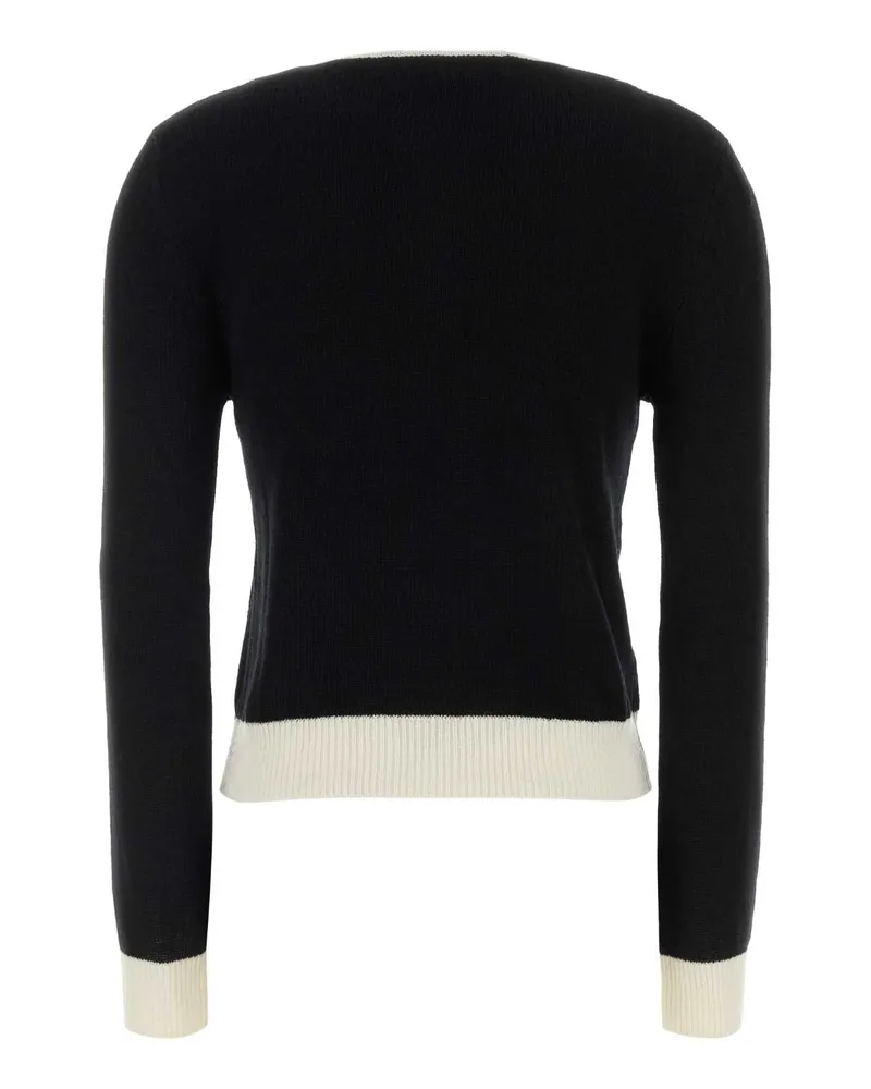 Marni Women's Black Wool Blend Cardigan Exterior: Nylon Maglieria Sweater Black