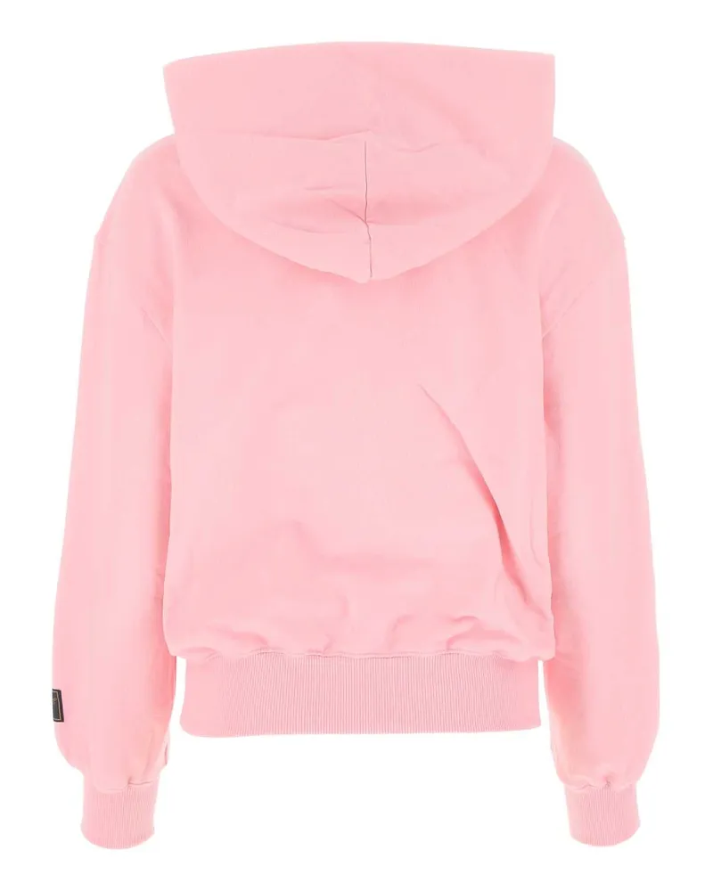 WE 11 DONE Cotton Hooded Sweatshirt — Pink Pink