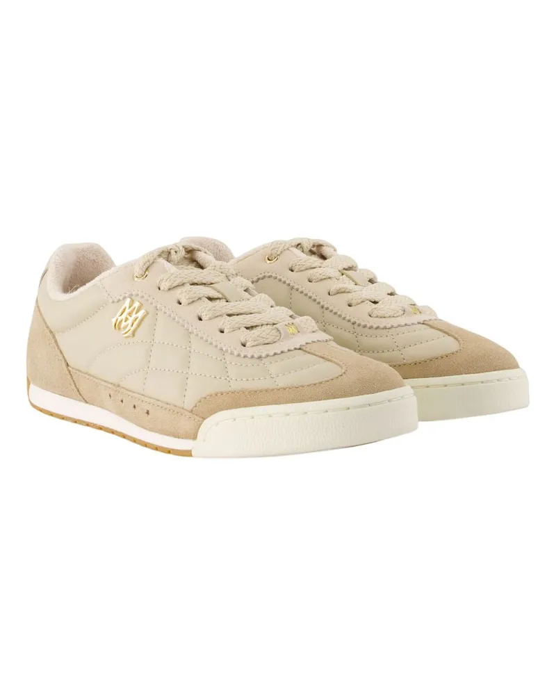 Amiri Women's Pacific Flat Sneakers -  Leather Beige Calfskin Shoes Beige