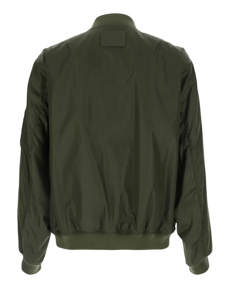 Balenciaga Men's Bomber Jacket Green Tech Fabric Coat Green