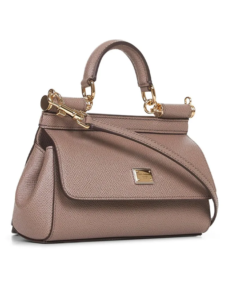 Dolce & Gabbana Sicily Top Handle Bag — Brown Brown