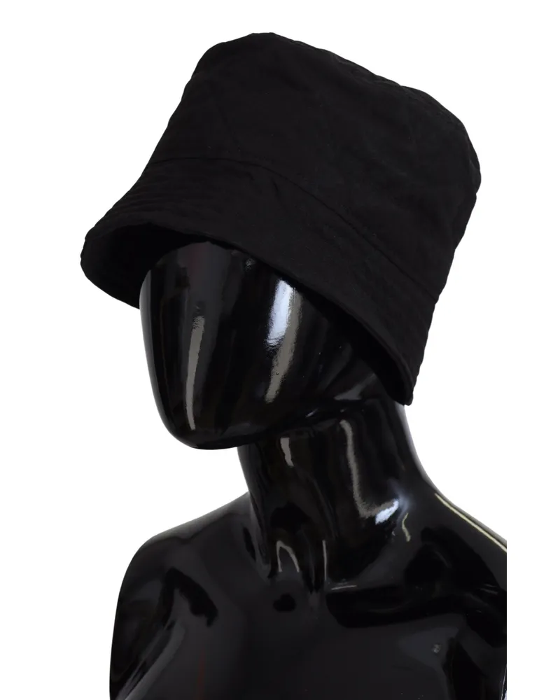 Dolce & Gabbana Black Nylon Women Bucket Cap Hat Black