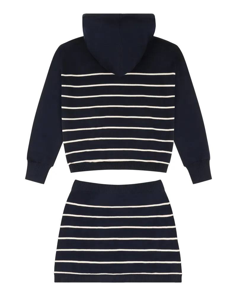 Moncler Girls' Two-Piece Cotton Suit Blue Knitwear Sweater Navy