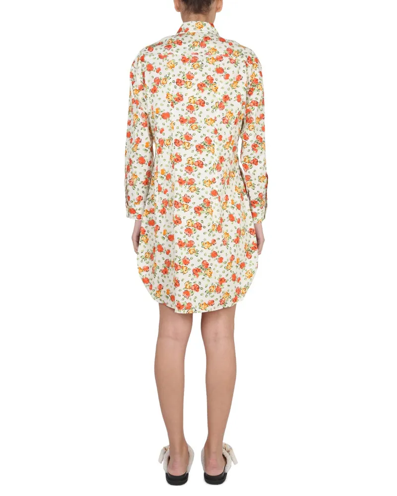 Marni Floral Cotton Shirt Dress — Multicolor Multicolor