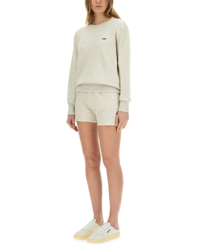 AUTRY Cotton Sweatshirt Shorts — Beige Beige