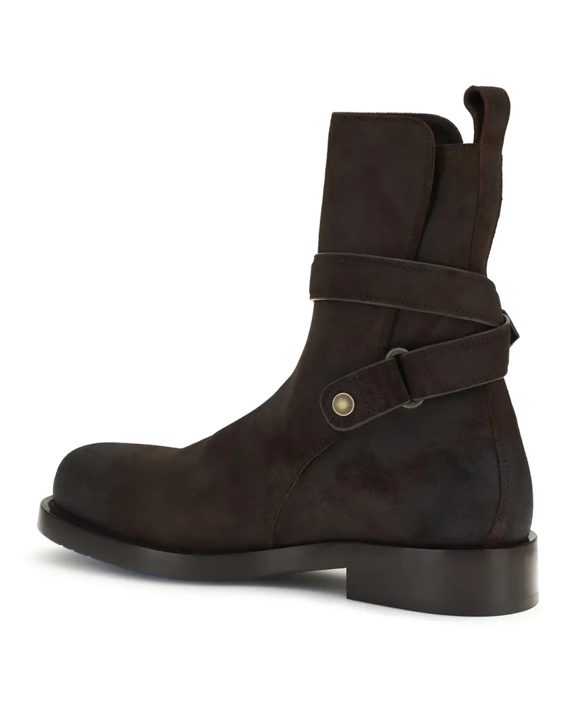 Burberry Men's Leather Jodphur Boots Ledger Moorhen Brown Calf Brown