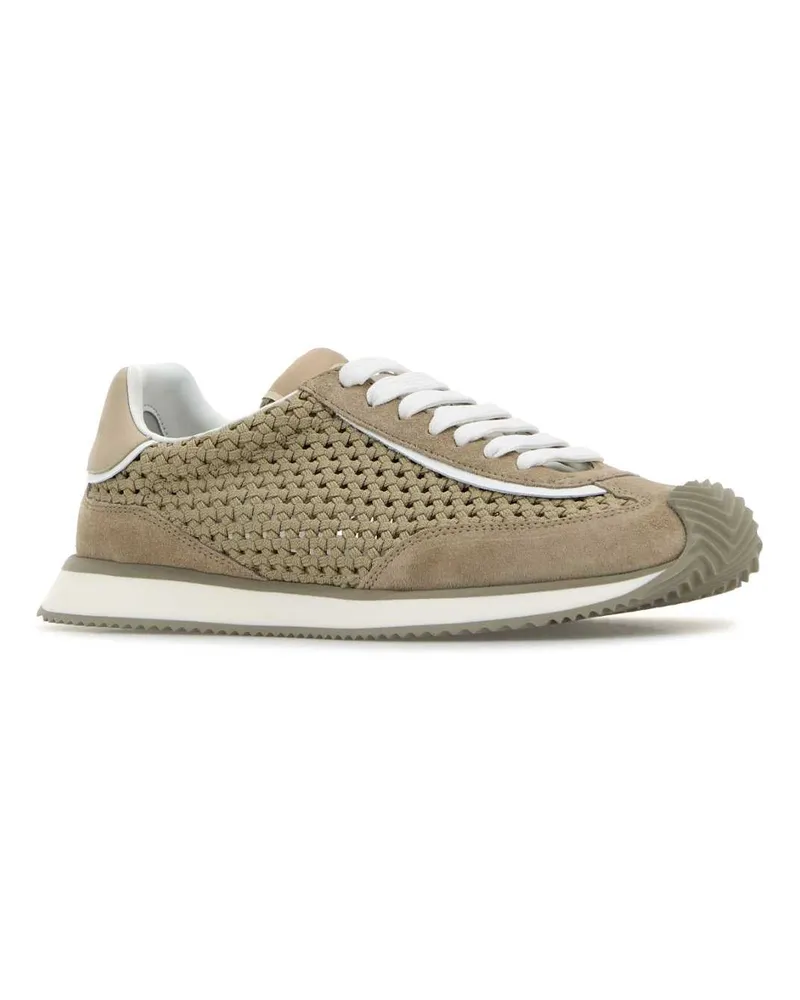Dolce & Gabbana Men's Cappuccino Fabric Dg Cushion Sneakers Sabbiagrigio Beige