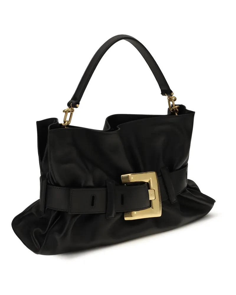 Balmain Women's Medium Anthem Handbag Noir Calf Leather Bos Taurus Handbags Hand Bags Black