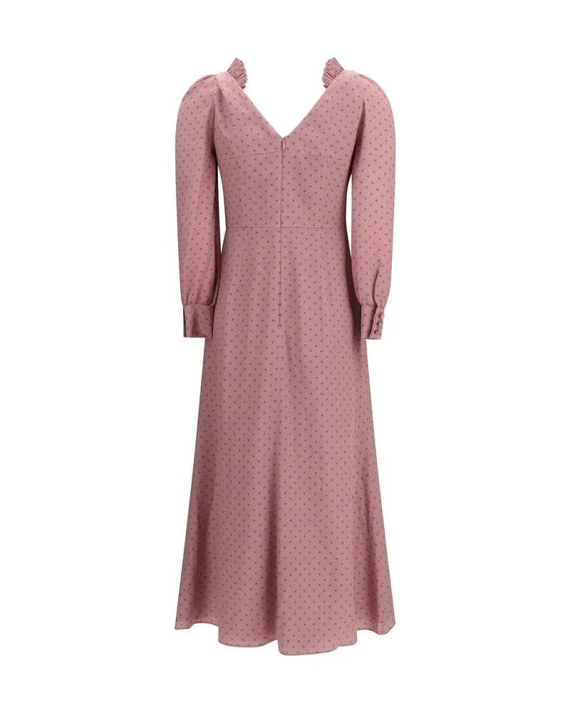 Alessandra Rich Women's Multicolor Silk Casual Dress Pink