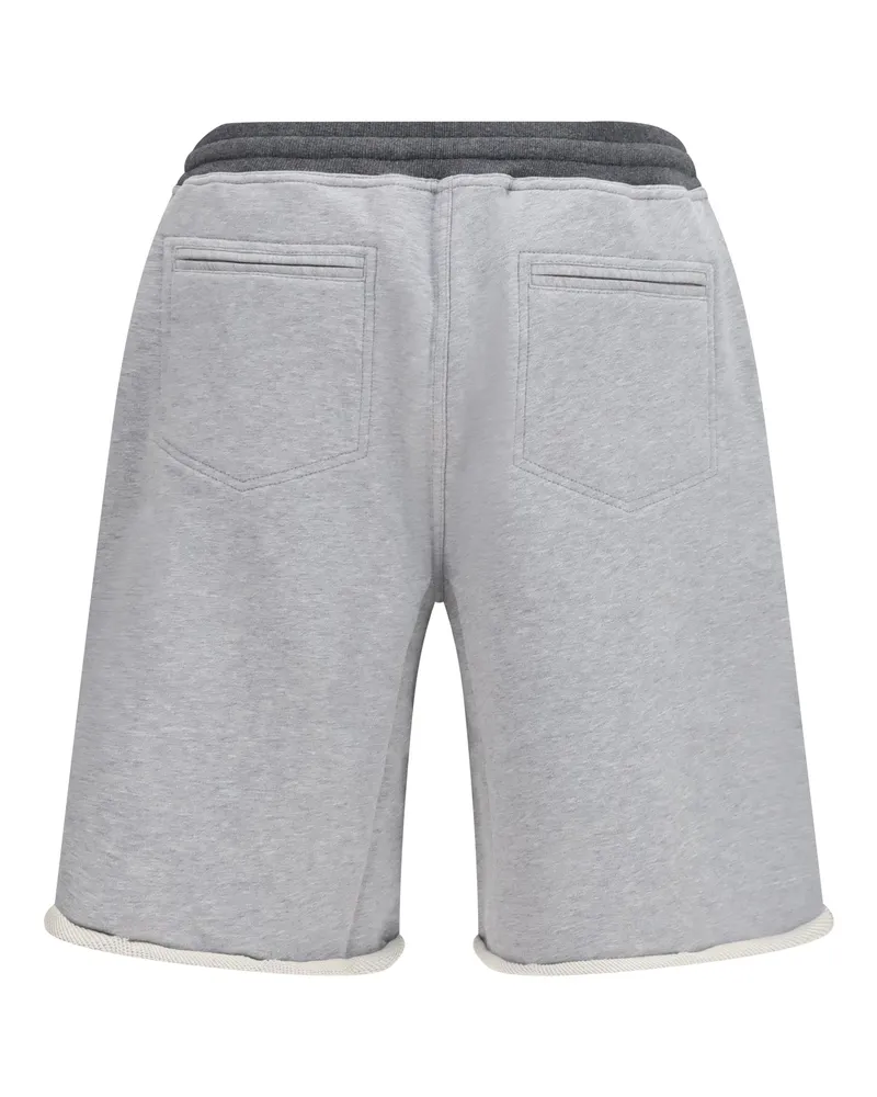Brunello Cucinelli Men's Shorts Cotton Drawstring Grey-Lead Bermuda Grey/lead Gray