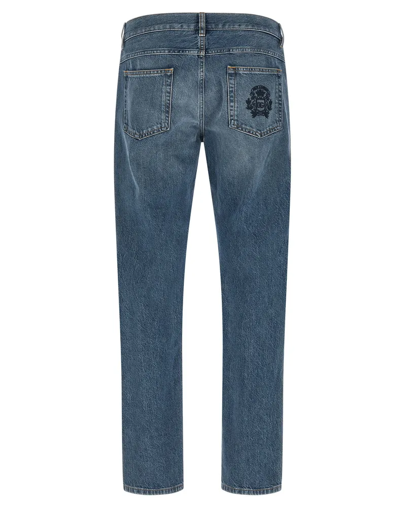 Dolce & Gabbana Heraldic Embroidery Jeans — Blue Blue