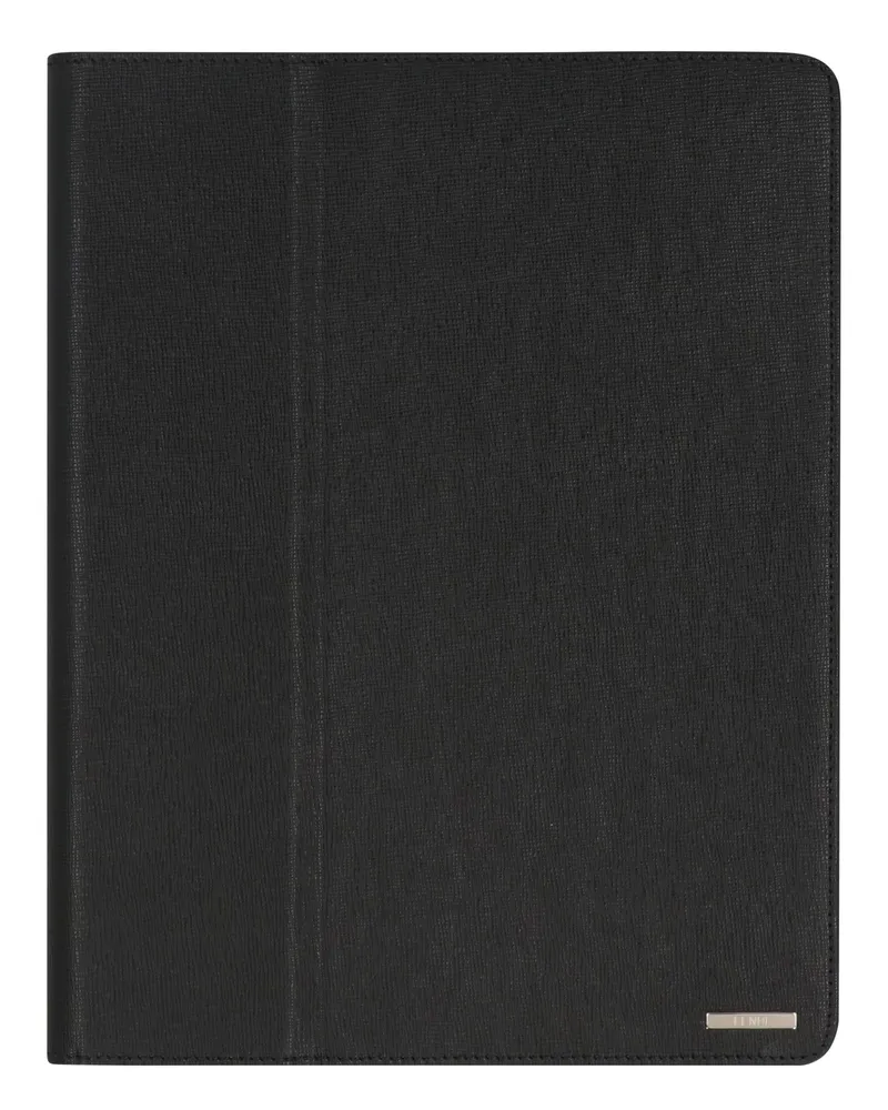 Fendi Men's Black Leather Ipad Cover Calf Phone Cases & Technology Black