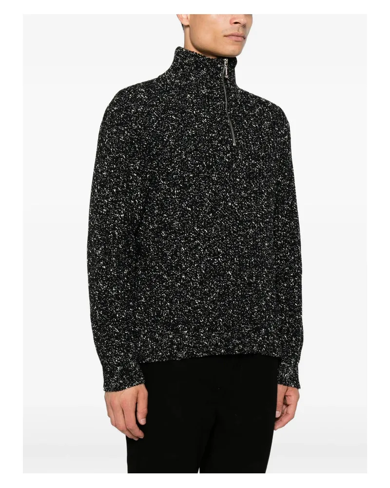Ernest W. Baker Quarter-Zip Wool Blend Sweater — Black Black