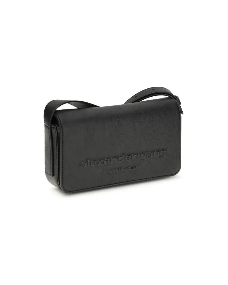 Alexander Wang Women's Black Calf Leather Bos Taurus Shoulder Bag Black