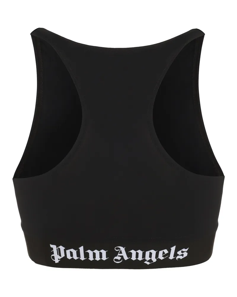 Palm Angels Women's Technical Fabric Crop Top Black Elastane Black