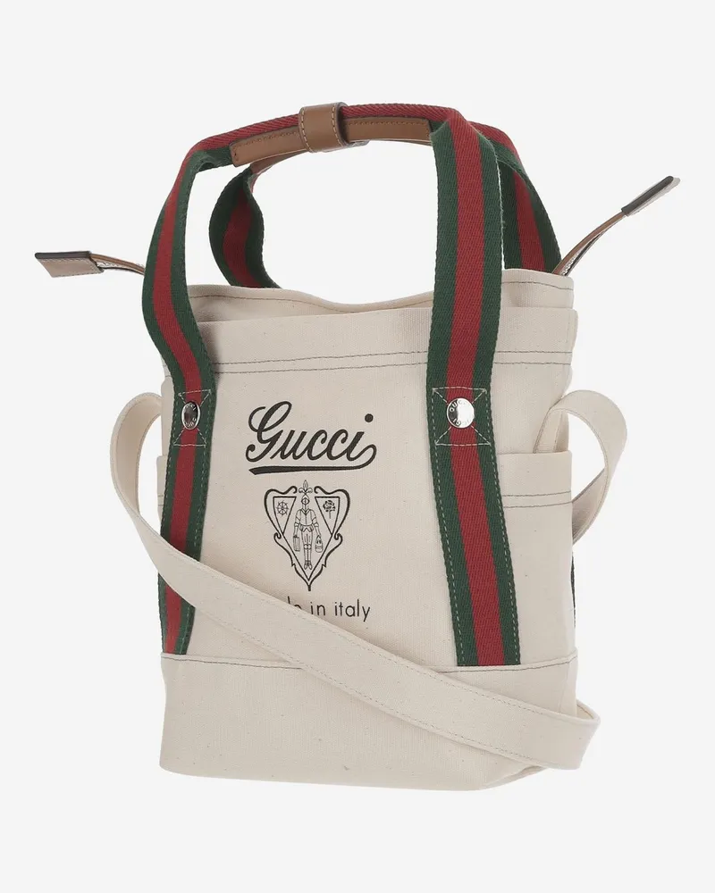 Gucci Men's Printed Fabric Bag White Cotton Shoulder White