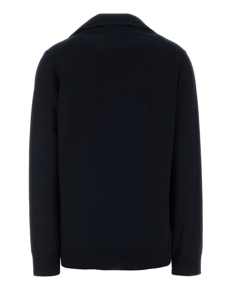 Gucci Women's Navy Blue Wool Oversize Polo Shirt Fabric Maglieria Navy