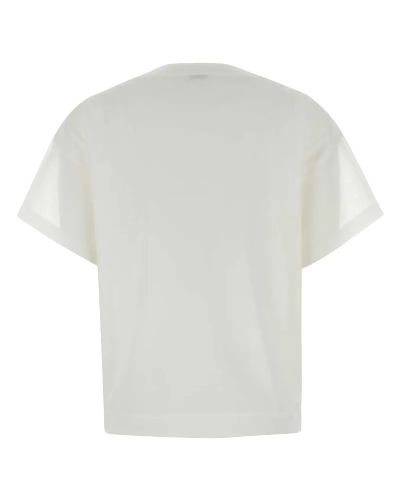 Brunello Cucinelli Women White Cotton T-Shirt C6159 Exterior White