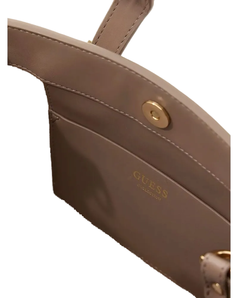 Guess Women's Handbag Taupe Cow Leather Bags - Satchel-Bags Taupe