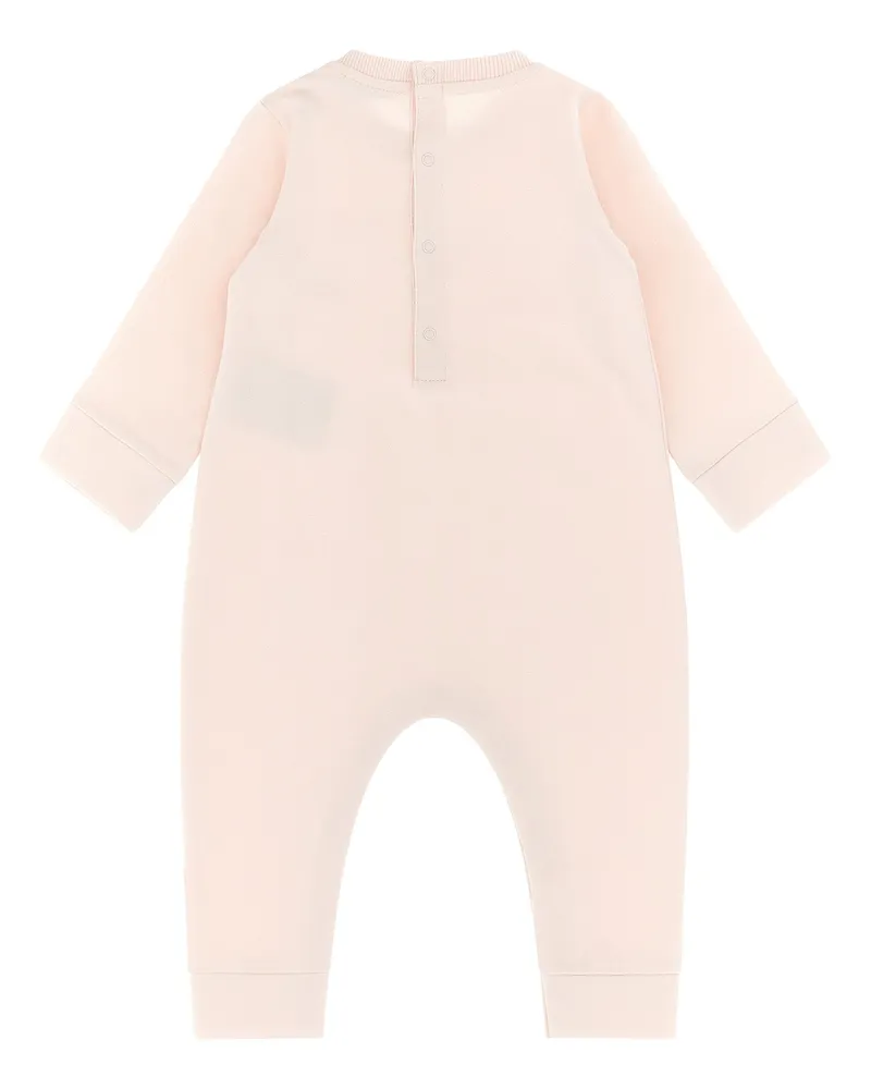 Moncler Logo-Embroidered Cotton Jersey Bodysuit — Pink Pink