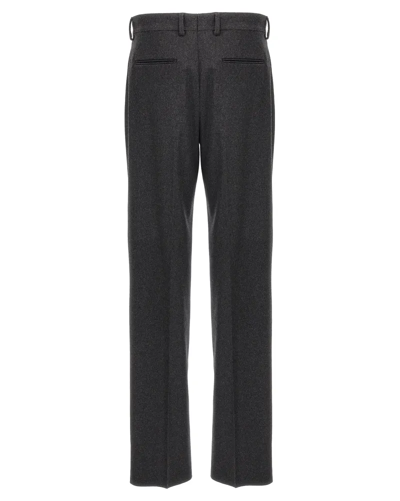 Fendi Men Gray Cashmere Casual Pants Gray