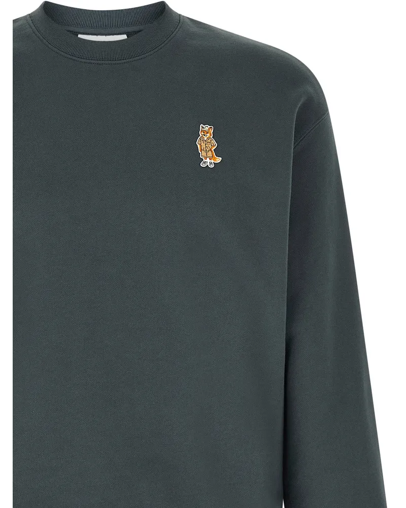 Kitsuné Logo-Embroidered Sweatshirt — Gray Gray