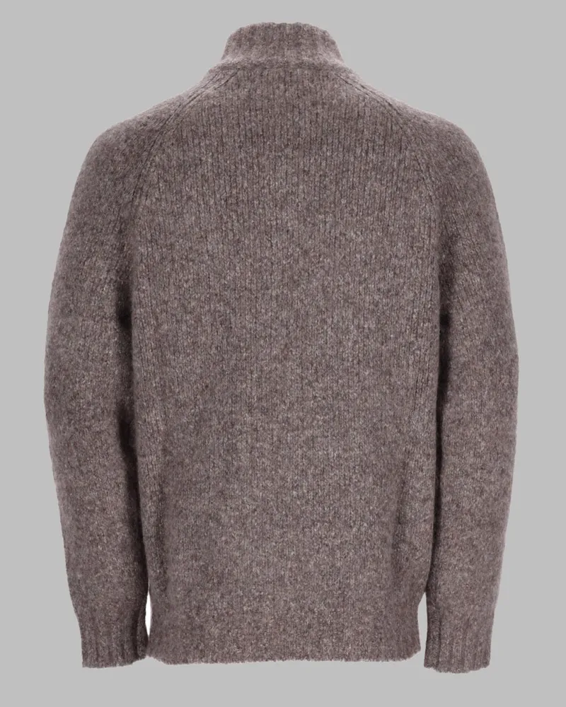 Brunello Cucinelli Cashmere-Silk Zip Cardigan — Gray Gray