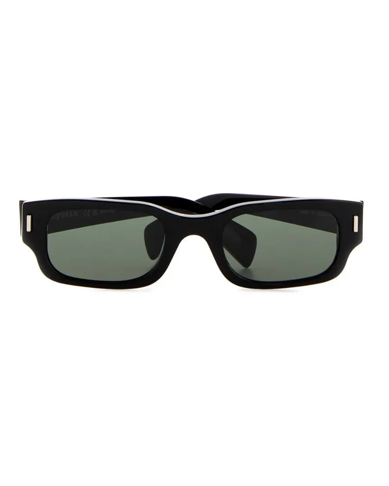 Alexander McQueen Women's Black Acetate Panthos Sunglasses Acetrenew Occhiali Da Sole Black