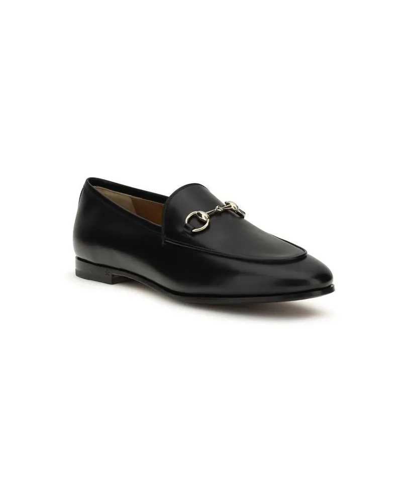 Gucci Women's Black Calf Leather Bos Taurus Slip-On Loafers Black
