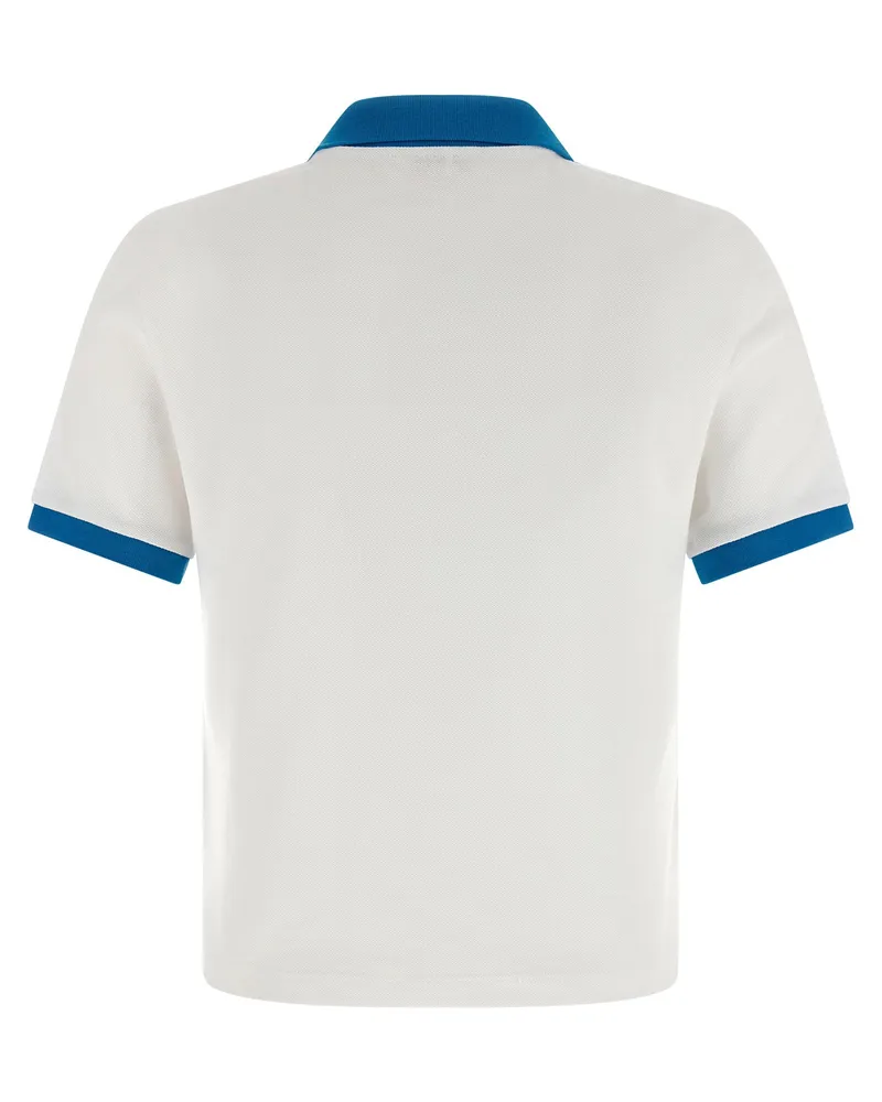 Versace Logo-Embroidered Cotton Piquet Polo Shirt — White White