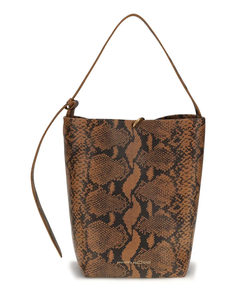 Benedetta Bruzziches Calfskin Leather Bucket Bag — Amber Amber