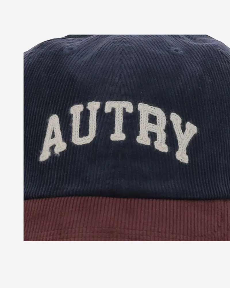 AUTRY Men's Velvet Cap With Logo Cotton Hat Navy